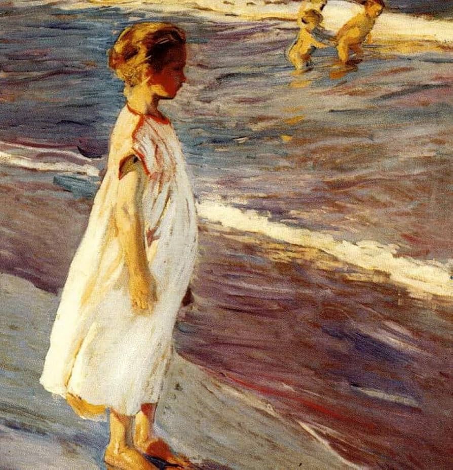 Amazon.com: 22 Art Paintings Joaquin Sorolla girl at beach